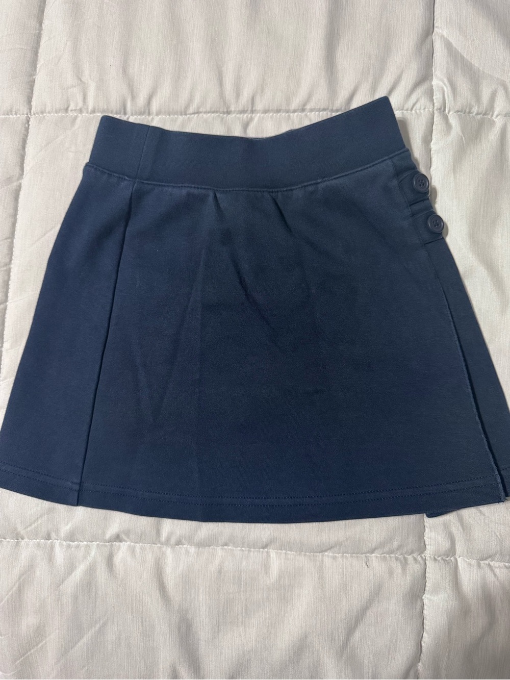 Cat & Jack Navy Girls' Uniform Skirt with Side Button Detail and shorts